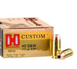Hornady Custom .40 S&W Ammo 155gr JHP (20rds & 200rds)