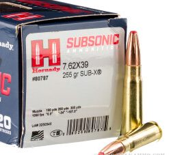 Hornady Subsonic 7.62x39 255gr Sub-X 20rds