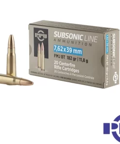 PPU Subsonic 7.62x39mm 182gr. FMJ (20rds & 500rds)